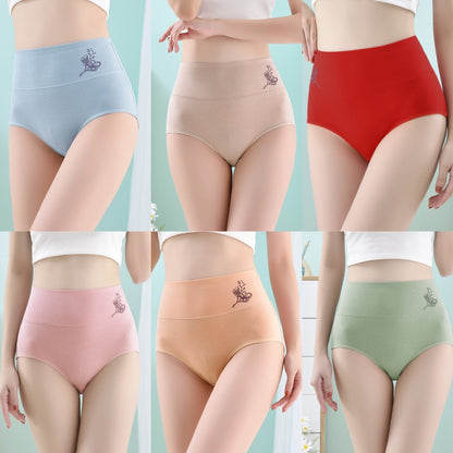 💖Posljednji dan za popust od 50 % – 【Set od 6 komada】Pamučne gaćice visokog struka s efektom podizanja stražnjice, velike veličine [40–100 kg]