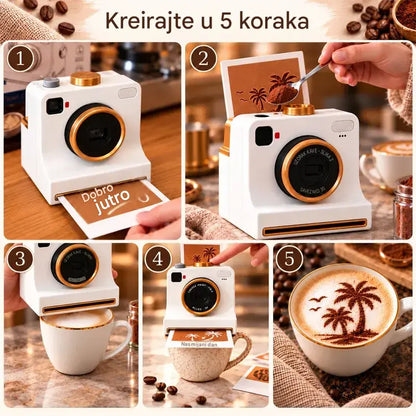 📸 Kreativni alat za ukrašavanje kave u obliku fotoaparata ⚡ · Mehanizam za oblikovanje pritiskom · Različite šablone · 3 boje 🌟!