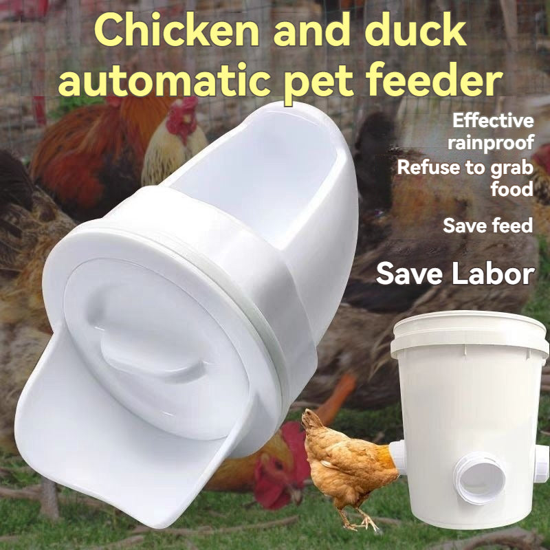 🐓【5 alimentatoare + Perforator】Hrănitor automat pentru pui, rață și gâscă--3861181