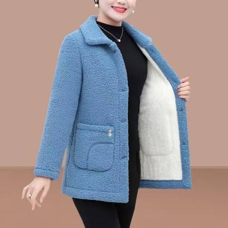 ☃️ Nou toamna și iarna dimensiuni mari de dimensiuni groase cardigan din lână de miel de dimensiuni groase