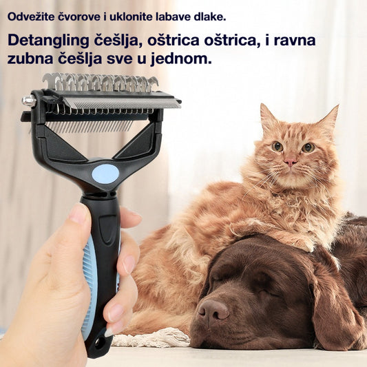 🐕🐈Višenamjenski 3-u-1 češalj za raspetljavanje kućnih ljubimaca, češalj za uklanjanje dlaka za pse i mačke
