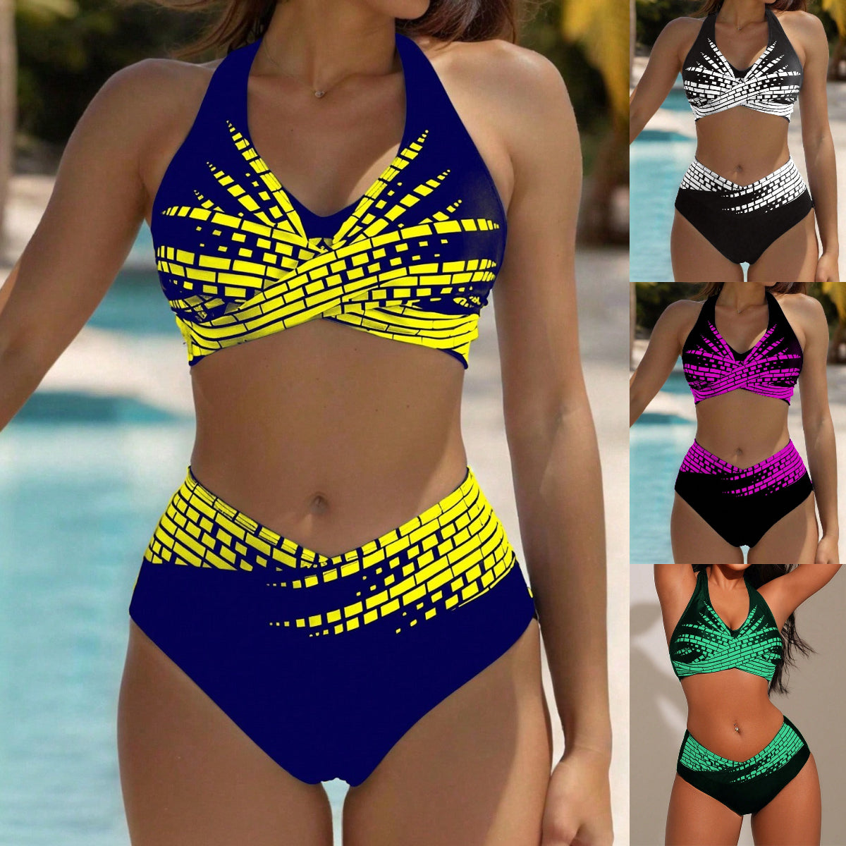 👙 【Popust 50 % 💥】【L–5XL】👉 Dvodijelni bikini za žene u većim veličinama ✅ Visoki struk ✅ Visoka elastičnost
