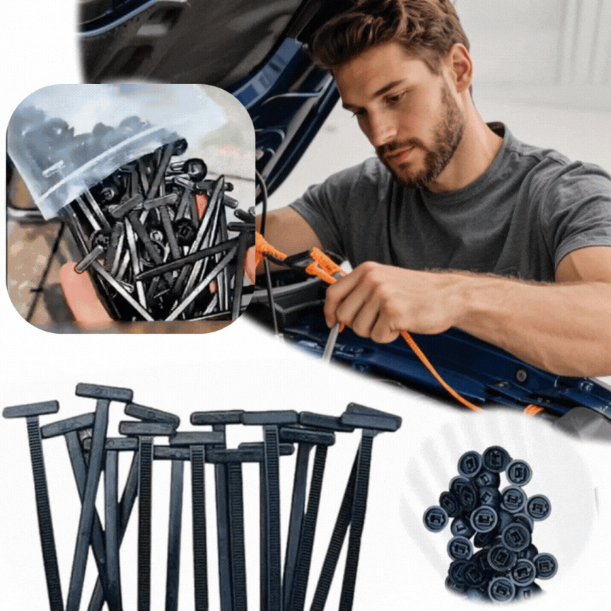 🔧🚗【70 piezas】Hebilla universal para bridas de nailon multifuncionales