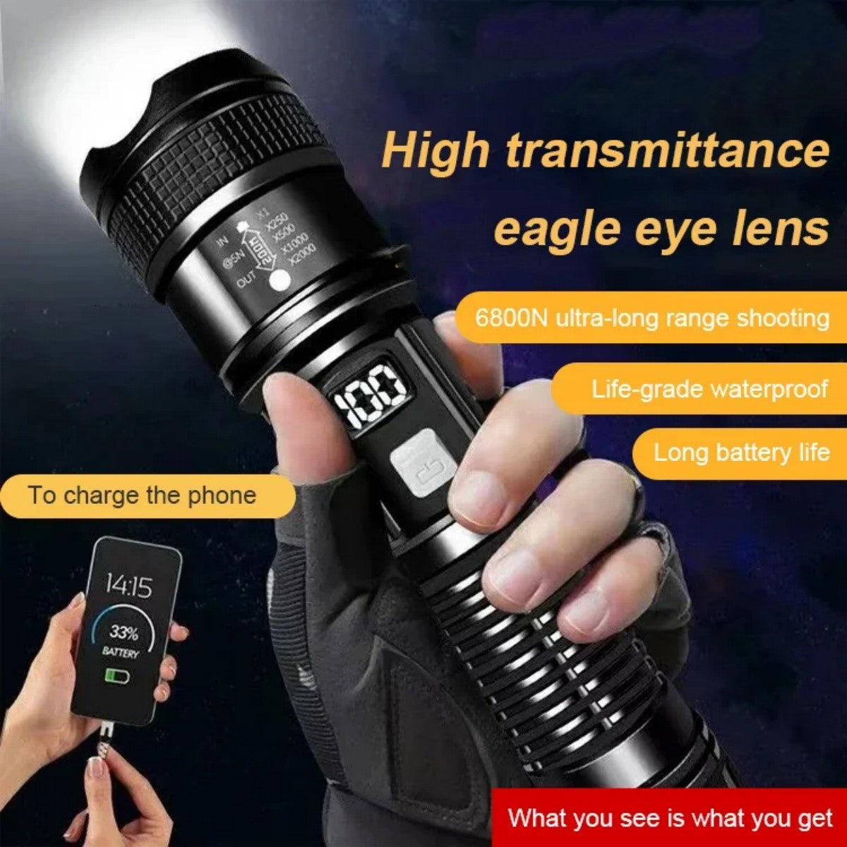 🆕🔦【Ofertă limitată: 30% reducere】Un nou reflector de patrulă în aer liber, lanternă puternică, cu fotografiere lungă-3887181