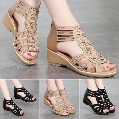 🔥【Stoc limitat: Nu rata oferta】👡【35-40】2025 Sandale noi pentru femei de culoare uni la modă uni-3891094