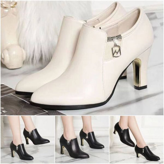 💥【Clearance-ul sezonului】💥【35-40】👠 2025 toamna si iarna noi botine stiletto din piele naturala cu varf ascutit la moda si versatile 3907861