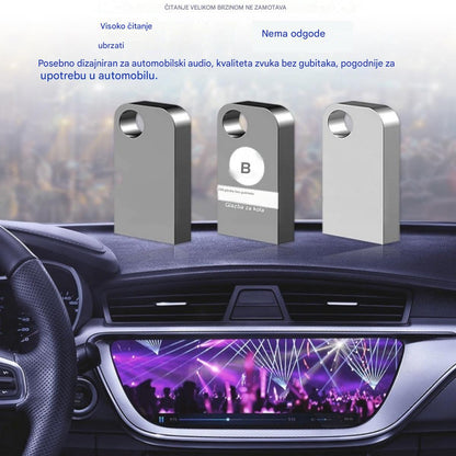 🚗🎵🎵【Glazbeni USB flash pogon】Sadrži 8000 pjesama, 600 glazbenih spotova i 6D zvučne efekte