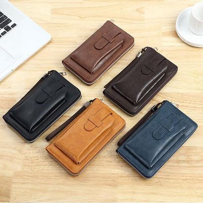 💼【Reducere pe timp limitat】 Portofel multifuncțional pentru bărbați, realizat manual din piele naturală, în stil nou-3876489