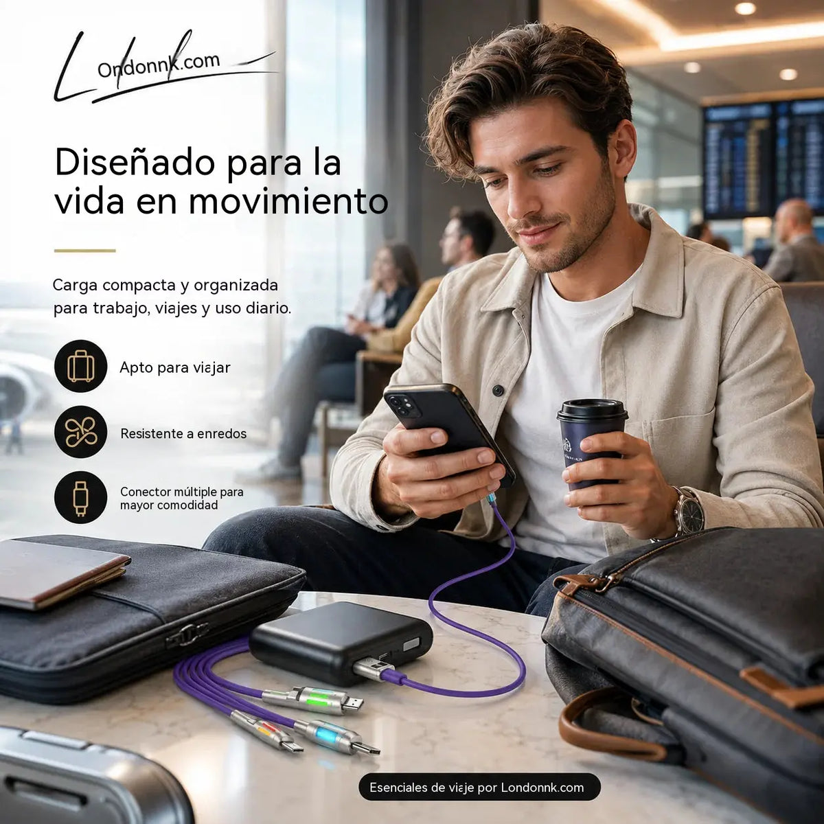 🔥Compra 1 y llévate 1 gratis 🔥Cable de carga LED 4 en 1⚡📱