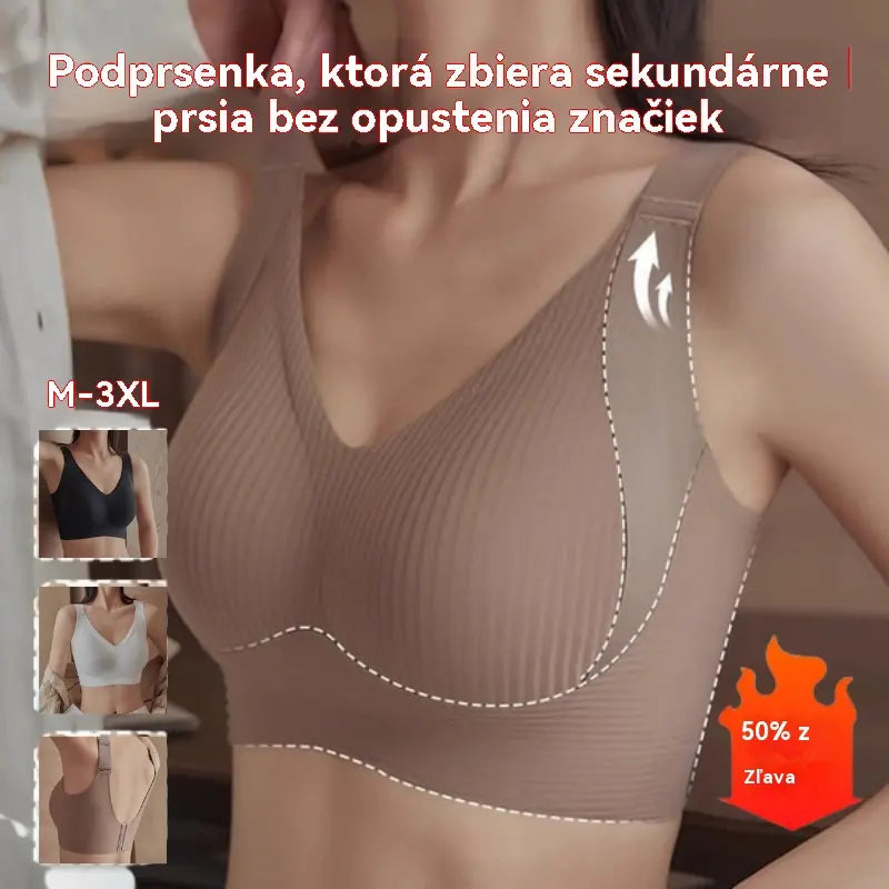 😍【Sada 4 kusov】Bezšvíková dámska podprsenka bez kostíc ❤️【40-95 kg】