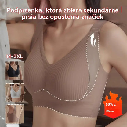 😍【Sada 4 kusov】Bezšvíková dámska podprsenka bez kostíc ❤️【40-95 kg】