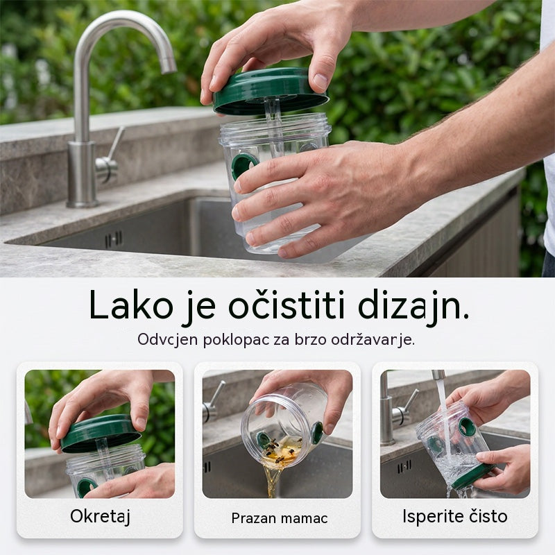 🐝☀️ Solarna klopka za komarce i ose, pogodna za terase i vrtove 🔋🌿 – Visoko učinkovita, punjiva, otporna na vremenske uvjete – Bez kemikalija, pokriva do 500 četvornih metara – Trenutna ušteda!