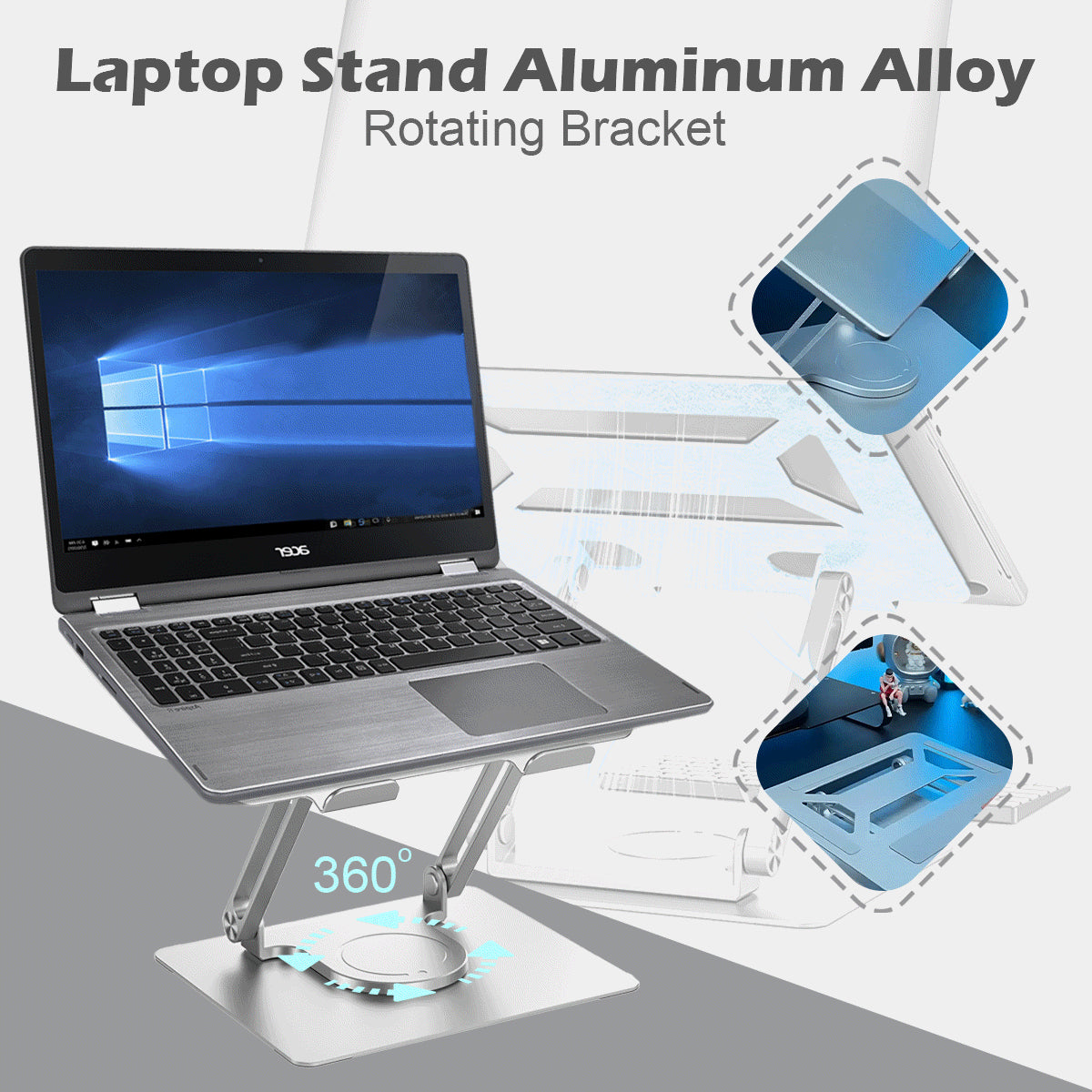 💥💻Laptop Stand Aliaj de aluminiu Suport rotativ din aliaj de aluminiu --3890205