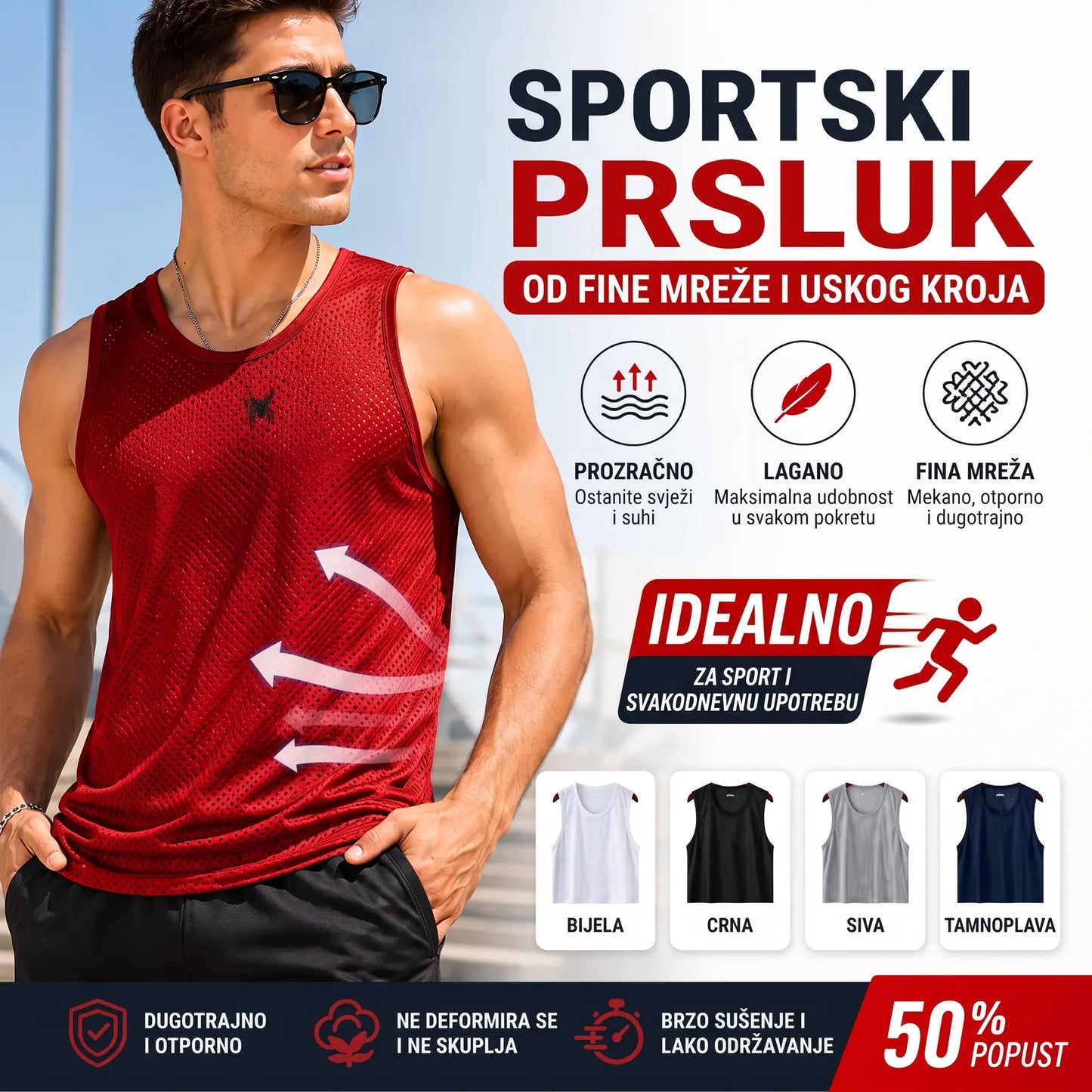 👕【Set od tri dijela】Muške ležerne majice kratkih rukava, izrađene od hladne svilene tkanine ✅ Lagane, prozračne i brzosušeće