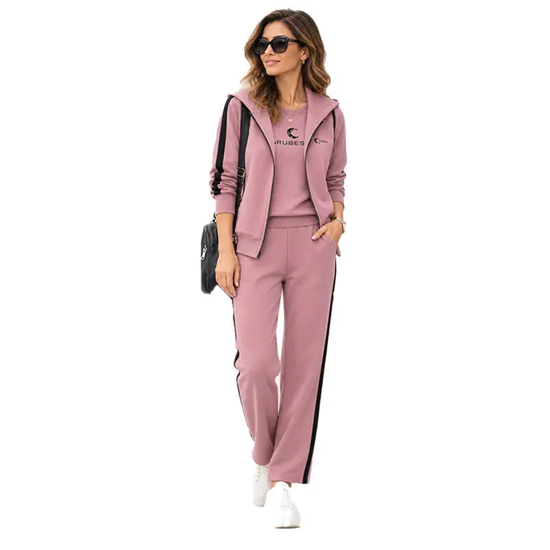 🔥【Novi dolazak - Ograničeno vrijeme 50% popusta】❄️S- 4XL】Ženski jesensko/zimski modni ležerni set od tri dijela (majica + jakna + hlače)