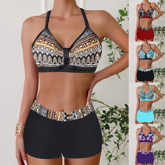 🏖️👙【Reducere limitată în timp】🌴【S-5XL】Set de costume de baie imprimate pentru vacanță la plajă 2025