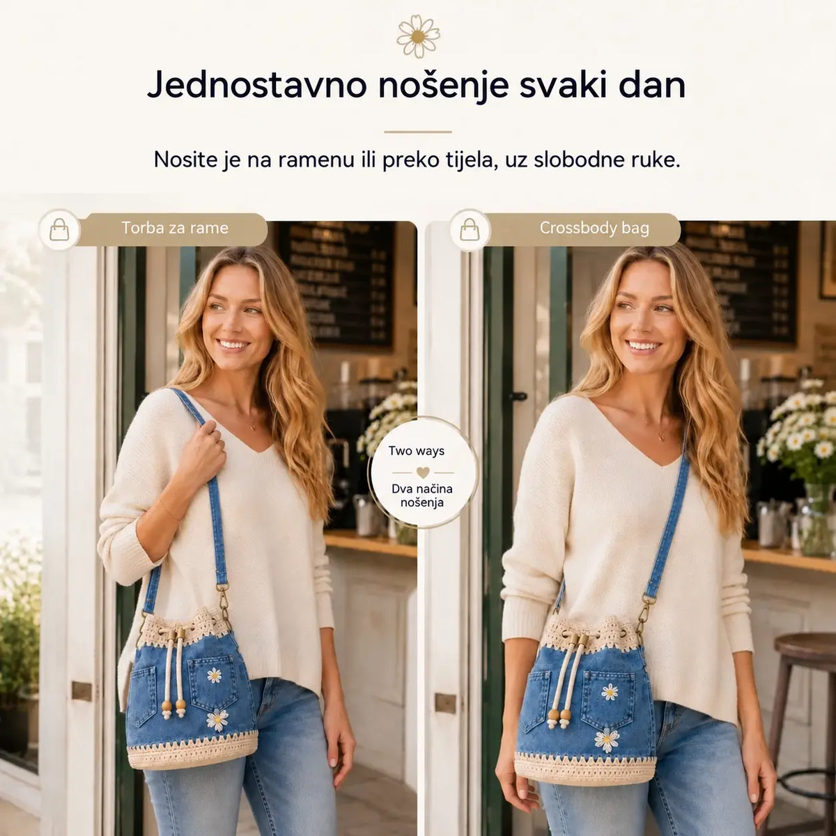 Tkana traper torba u boemskom stilu koja upotpunjuje svaku vašu kombinaciju ✨