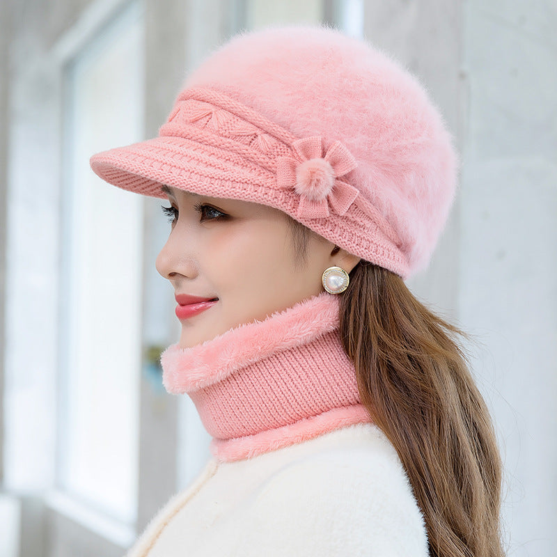 💥👒50% SLEVA-【Čepice+šátek】 Stylová plyšová čepice na podzim a zimu -- 3862706