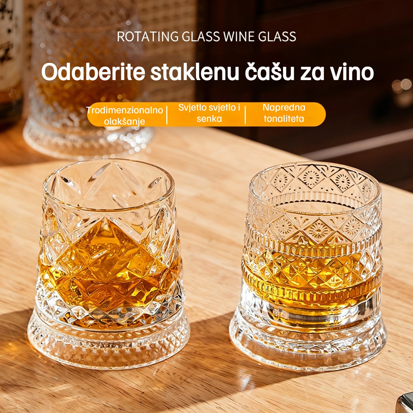 🥛💎Rotirajuća čaša za viski od 360°