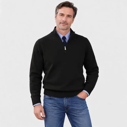 🔥👔【M-5XL】Muška pletena majica s visokim ovratnikom i patentnim zatvaračem, veliki brojevi – jednobojna, jednostavna i svestrana za svakodnevno nošenje.