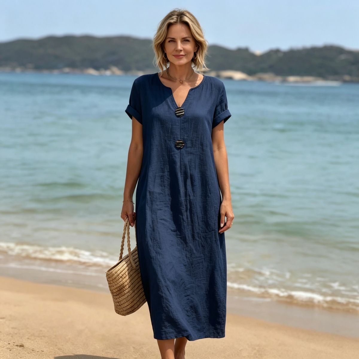 ✨【S-3XL】Elegantna haljina od lana i pamuka – udobnost i svježina