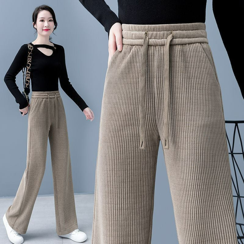 🔥【Reducere pe timp limitat】🔥Pantaloni casual noi din catifea, cu picioare largi, foarte confortabili de purtat.-3860883