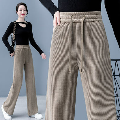 🔥【Reducere pe timp limitat】🔥Pantaloni casual noi din catifea, cu picioare largi, foarte confortabili de purtat.-3860883