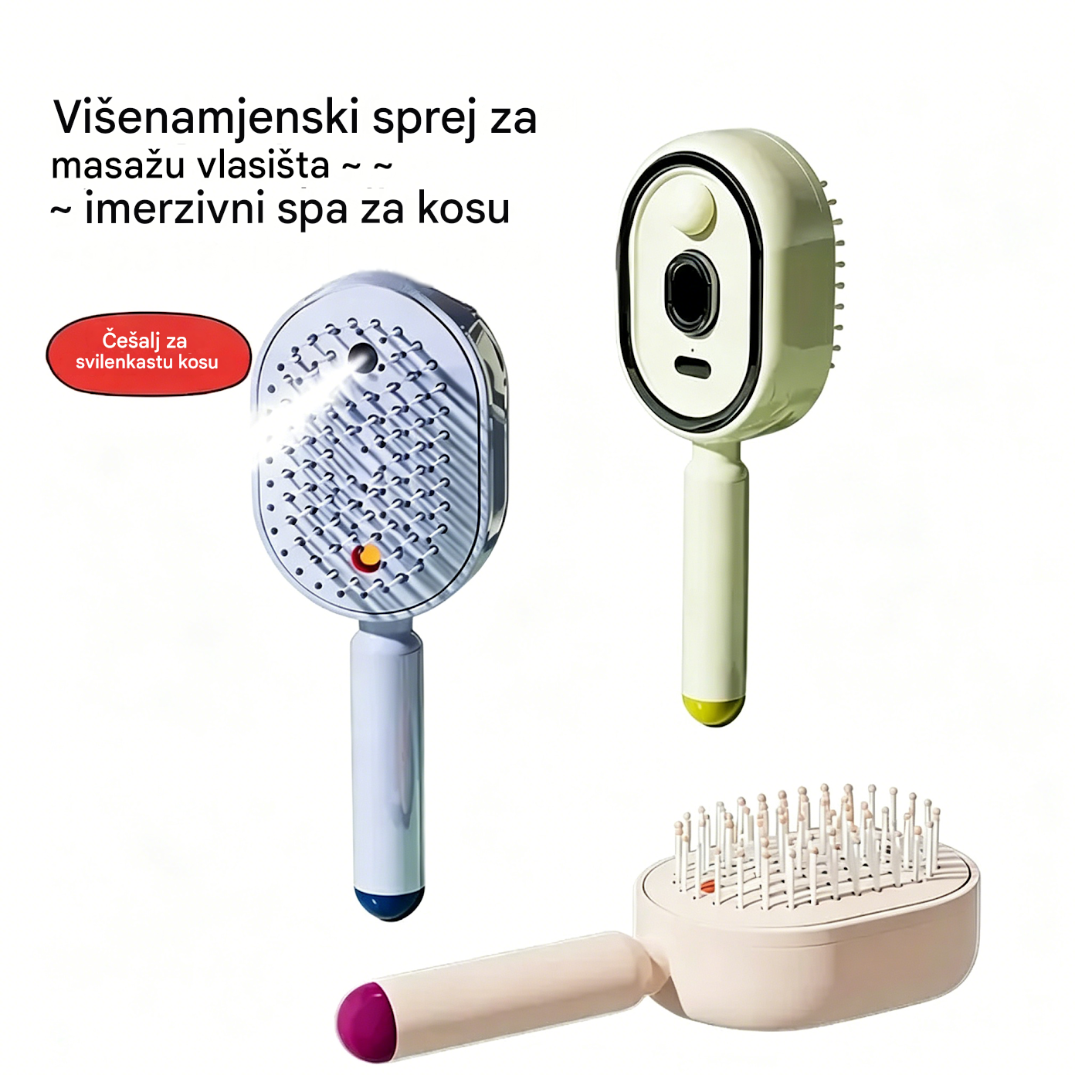 ⚡💨 Električni raspršivač s masažnim češljem i zračnim jastukom