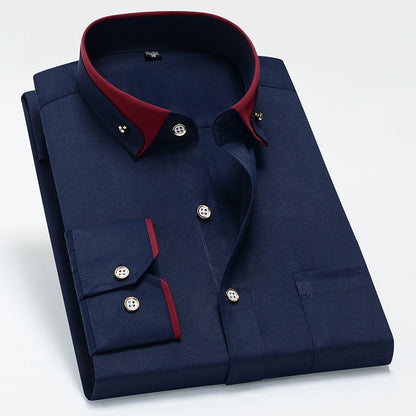 【S-4XL】2025 Noua cămașă respirabilă de afaceri pentru bărbați de moda casual-3859747