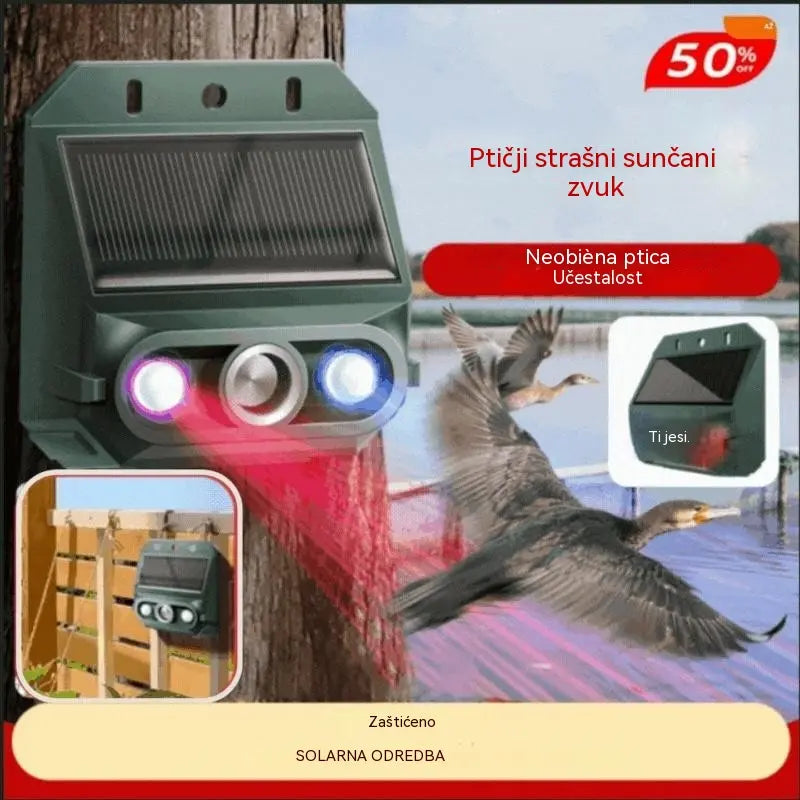 🔥【Compre uno y llévese otro gratis】🔥Repelente solar ultrasónico para animales para exteriores: puede ahuyentar pájaros y animales.