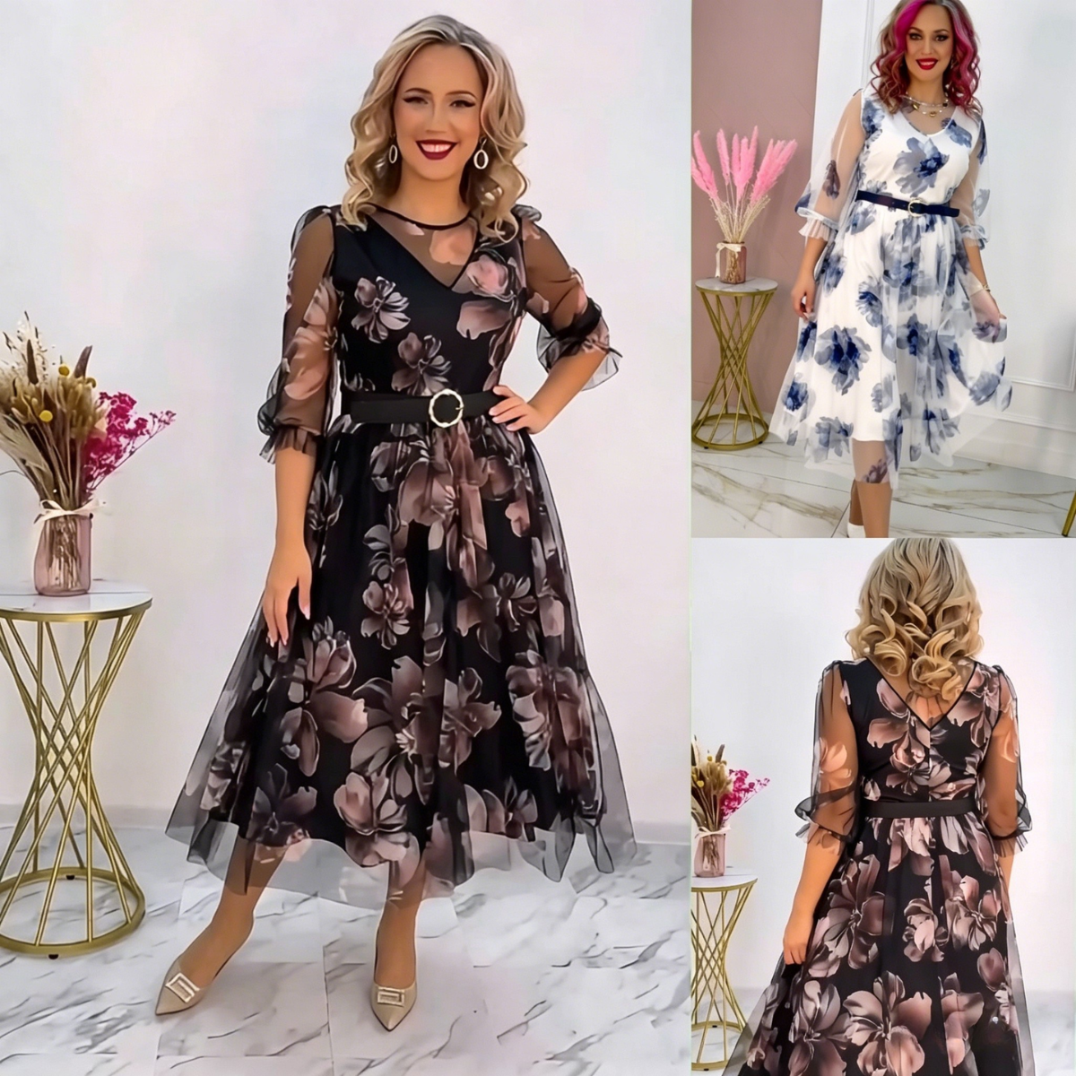 🌸 Ženska haljina S–5XL – elegantna, s uzorkom, novitet