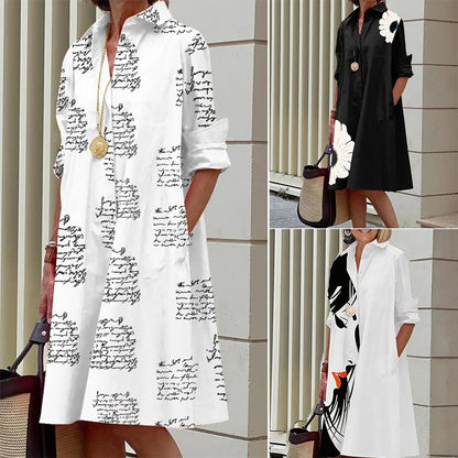 🔥👗【50% off】🌹💖【S-3XL】2026 nova modna svestrana ženska haljina košulja s printom, moderan dizajn, naglašavajući šarm