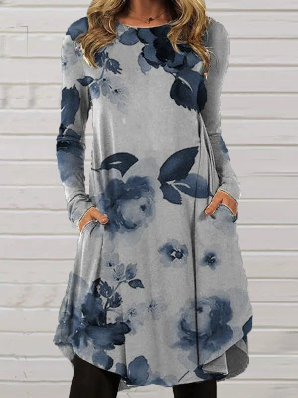 🔥✨【S-5XL】2024 rochie retro pentru femei la modă și elegantă în stil etnic, cusături cu imprimeuri multiple-3849019