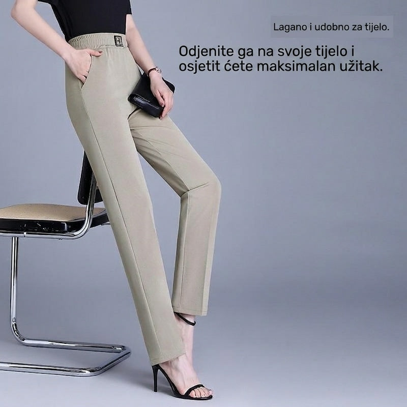 【XL-6XL】👖 Ljetne hlače visokog struka, ravnog kroja izrađene od ledenjačke svile.