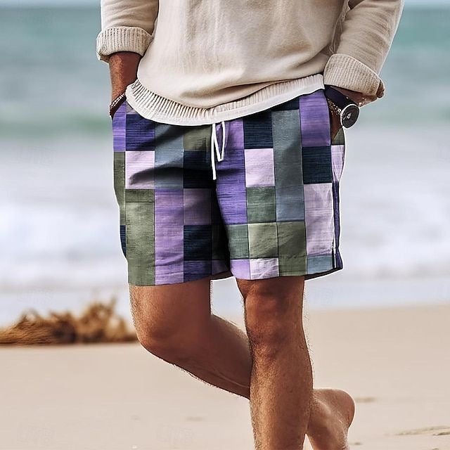 【Ofertă de vară💥】【S-6XL】Pantaloni de baie bărbați 2025, stilati, cu imprimeu multicolor
