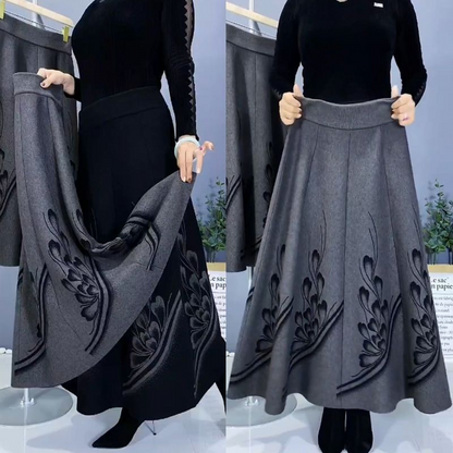 👗🎀【Reducere pe timp limitat】【S-3XL】2024 fustă de lână îngroșată de toamnă și iarnă nouă pentru femei-3854998