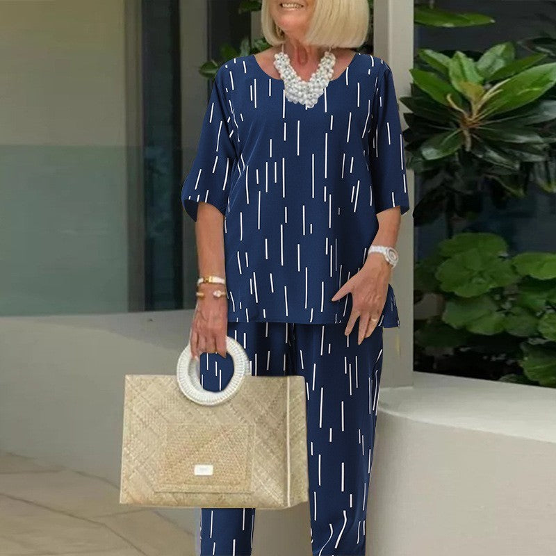 🔥🔥【Ofertă limitată în timp】【S-5XL】 Top și pantaloni largi din două piese