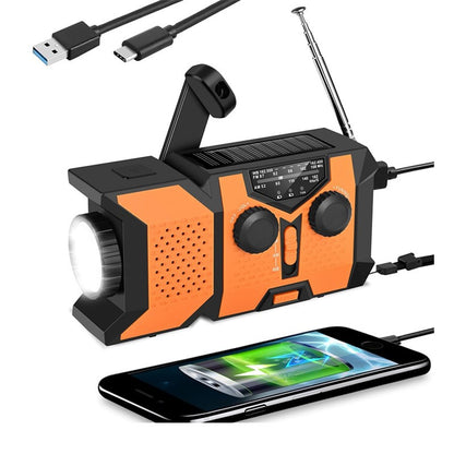 🏕️Lanternă portabilă multifuncțională cu radio AM, lanternă solară cu manivelă, lanternă de urgență