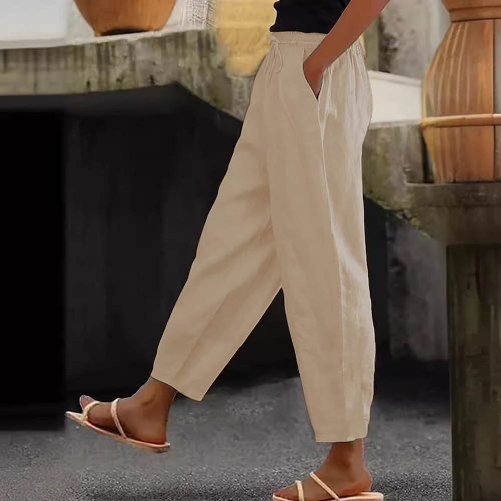 😍【Novo Ograničeno vrijeme 50% popusta 3 dana】💕【S-5XL】Ženske ležerne pamučno-lanene hlače - hladne i prozračne, elegantne i ležerne, od mekane tkanine. ✅Plaćanje pouzećem