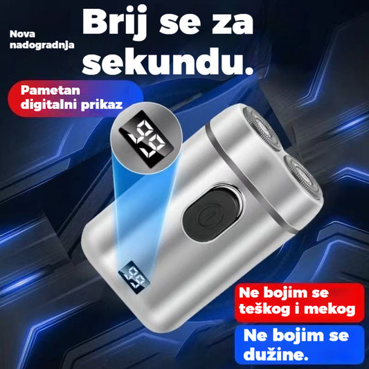 🧡【Vremenski ograničena ponuda: 50% popusta s besplatnom dostavom】Mini prijenosni magnetski vodootporni električni brijač s dvostrukom oštricom za muškarce - plaćanje pouzećem