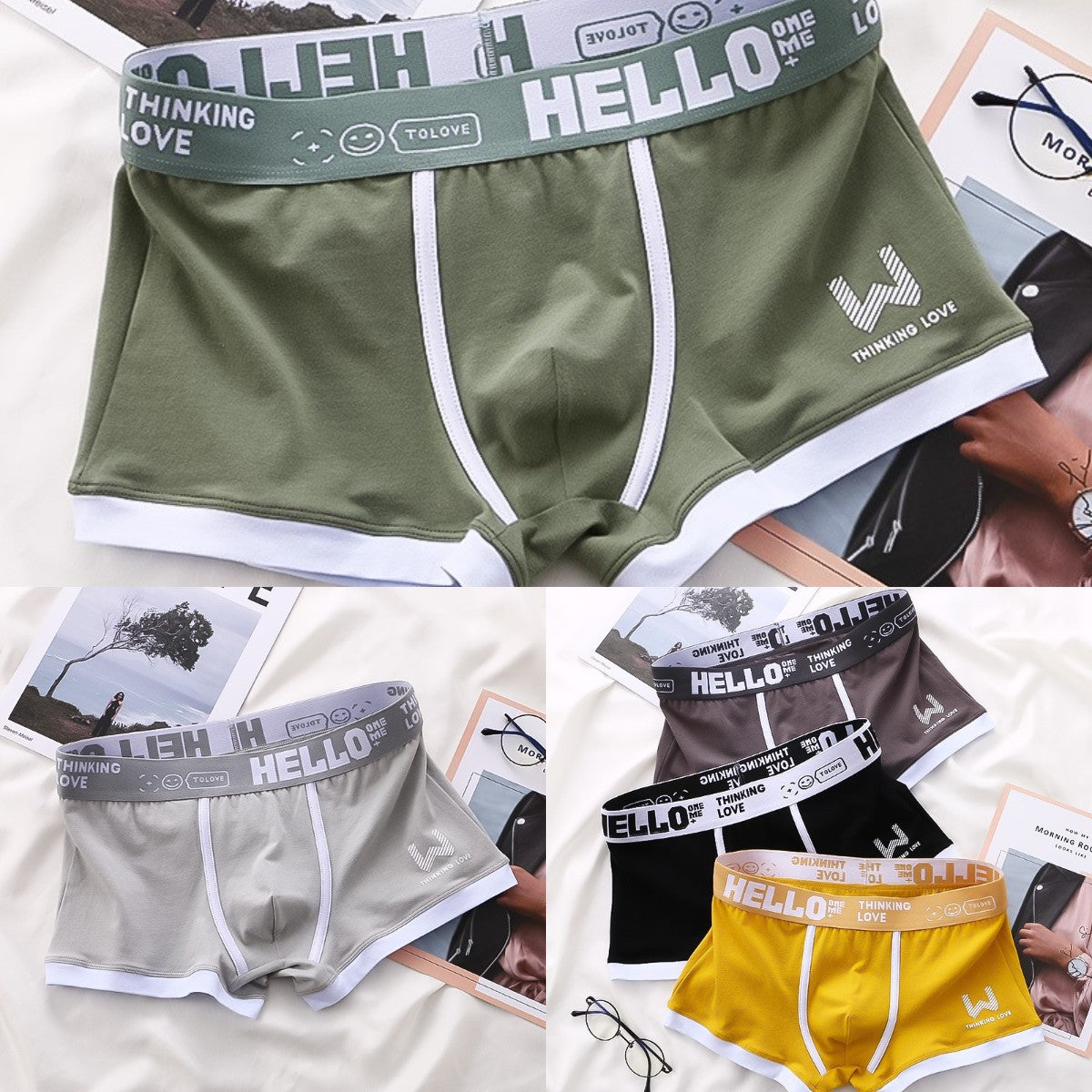 【5 buc】Boxeri de bumbac pentru bărbați 3849407