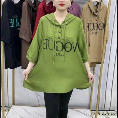 💞🔥2025 summer new casual fashion coat, fashionable and versatile loose and flesh-covering letter printed T-shirt