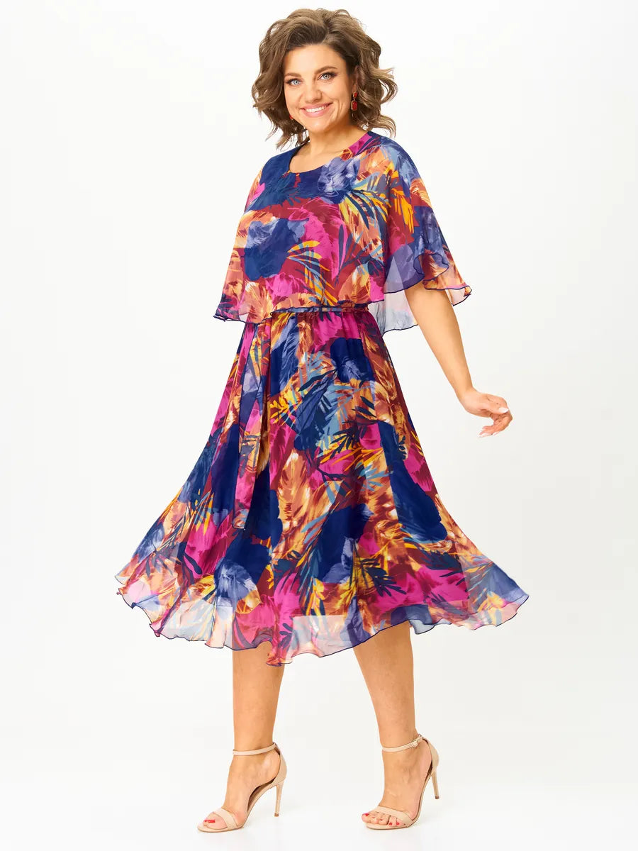 😎💃Produse noi de vară💥【S-5XL】Rochie largi din sifon de marime mare | Confortabil și respirabil, foarte potrivit pentru vară-3981036