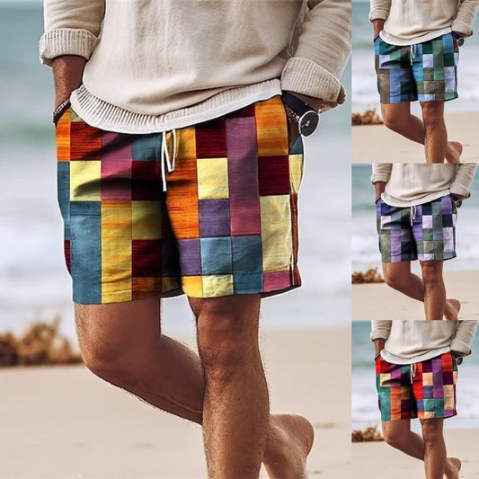 【Ofertă de vară💥】【S-6XL】Pantaloni de baie bărbați 2025, stilati, cu imprimeu multicolor