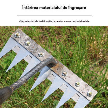 💥【Ofertă limitată în timp】 ⛏️🌱Artefact de plivire cu sapă săpat în agricultură agricultura legumelor unealtă de slăbire a solului greblă feroce din oțel greblă pentru cuie-3983477