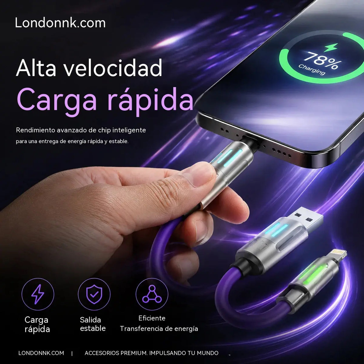 🔥Compra 1 y llévate 1 gratis 🔥Cable de carga LED 4 en 1⚡📱