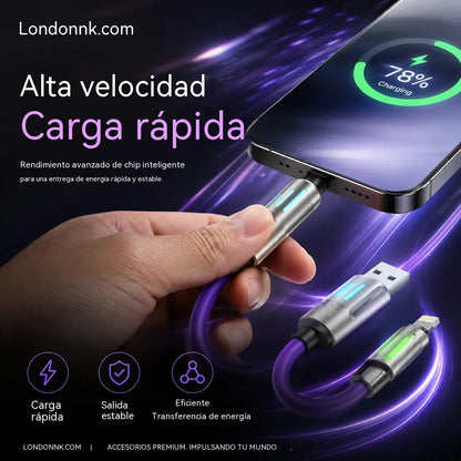 🔥Compra 1 y llévate 1 gratis 🔥Cable de carga LED 4 en 1⚡📱