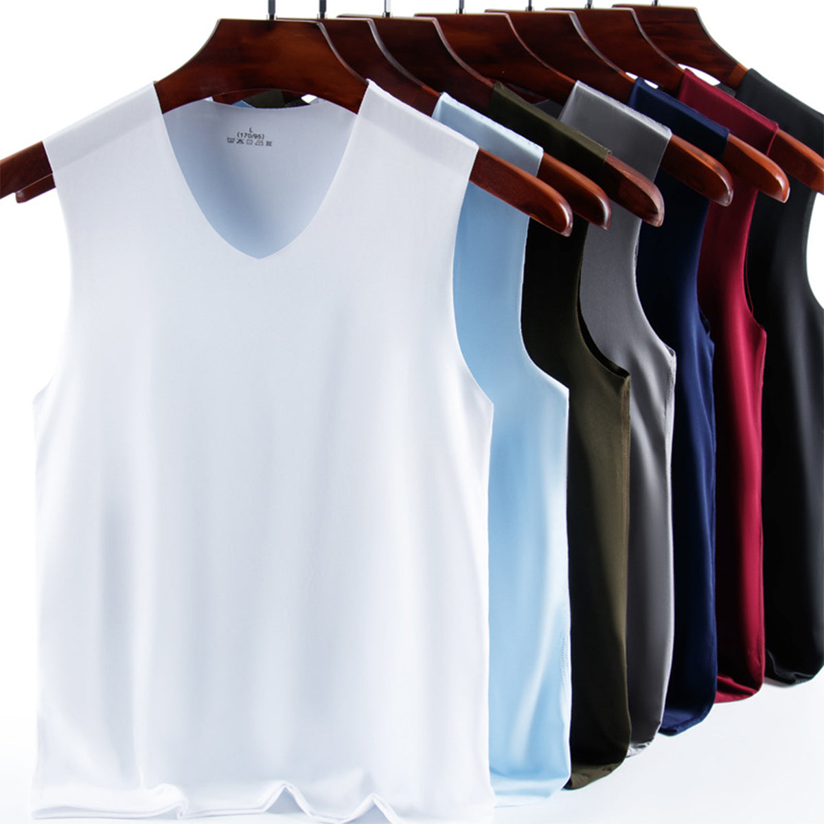 ✅Set de 6 maiouri casual barbati Ice Silk, usor de asortat cu orice tinuta, potrivite pentru purtarea de zi cu zi. ✅ Ușoare, respirabile și cu uscare rapidă-3988598