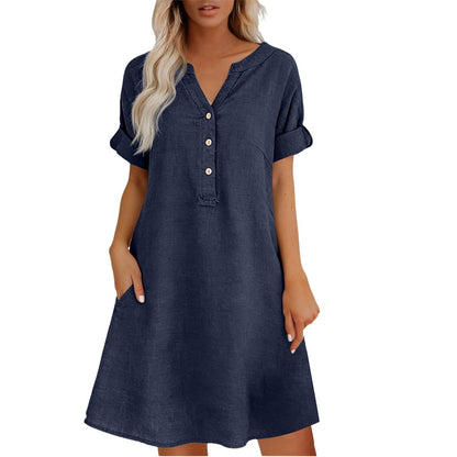 🔥【Vremenski ograničena ponuda: 50% popusta 3 dana】👗【S-5XL】Haljina širokog kroja s ovratnikom i stojećim ovratnikom - tkanina ugodna za kožu, stagnira. ✅Plaćanje pouzećem
