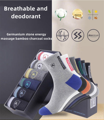 😍🧦【20 de perechi】Șosete deodorante din bumbac pentru bărbați noi 2024, care absorb transpirația 3886405